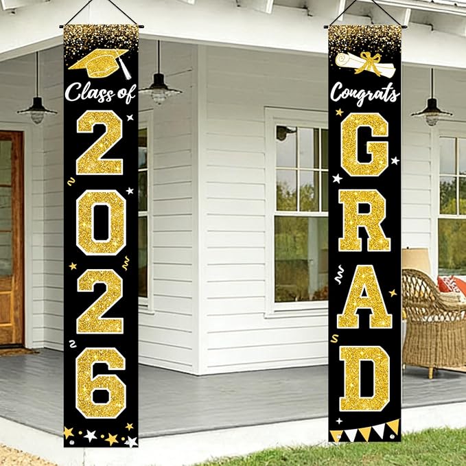 Graduation Decorations 2026, Graduation Banner Class of 2026, Congrats Grad by LINHAXM