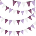 G2PLUS Pre-Strung Burlap Pennant Banners, 39Ft Purple Fabric Triangle Flag by G2PLUS