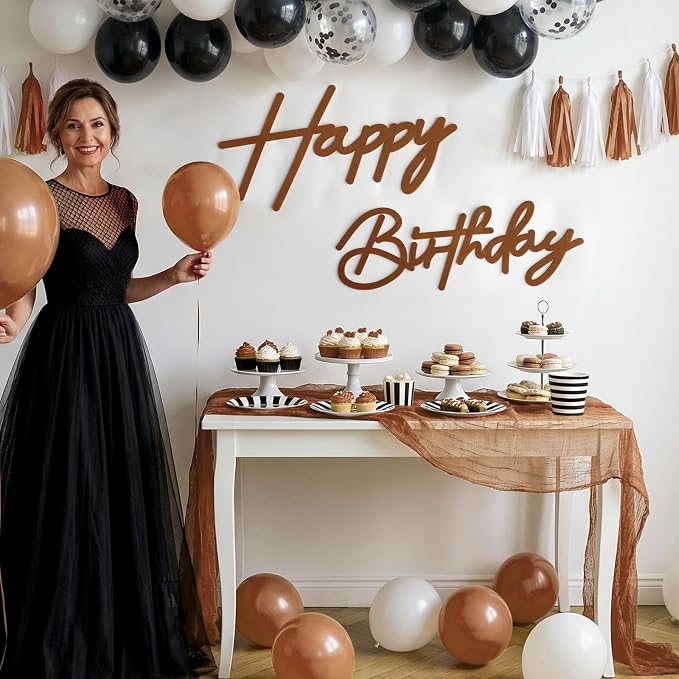 Brown Happy Birthday Sign for Backdrop - Image 2