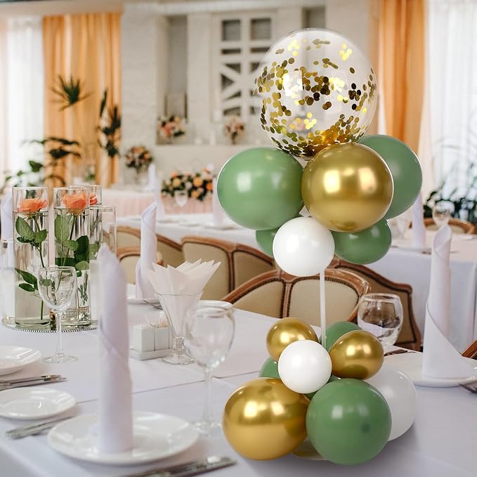 8 Sets Sage Green Balloon Column Table Centerpiece Reusable Table Balloon Tower - Image 5