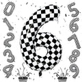 Giant Number Balloons 6, 40 Inch Foil Helium Racing 6 Balloon by Isndare