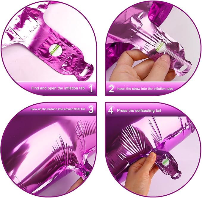 Rosy Purple Number 2 Balloon 40 inch, 2nd Birthday Party Balloons Decoration | - Image 2