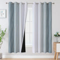 Stone Blue and Greyish White Blackout Curtains 72 Inch Length 2 Panels Set by ESTELARTEXTILER