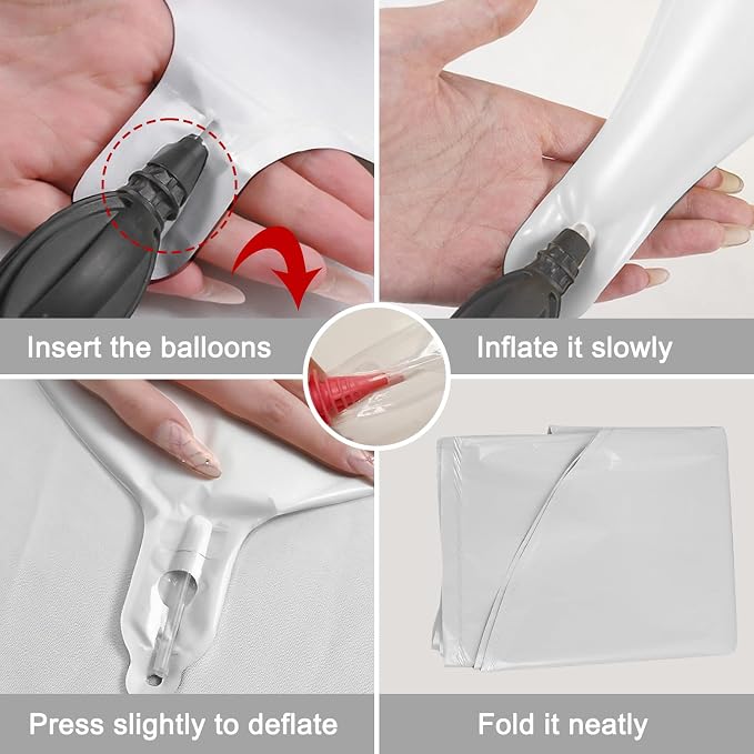 12Pcs Matte White Round Foil Balloons - Image 8