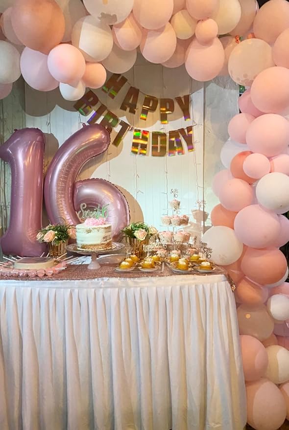Number 6 Balloons 40 Inch for 6 16 Birthday Party Decorations, Pastel Pink | - Image 2
