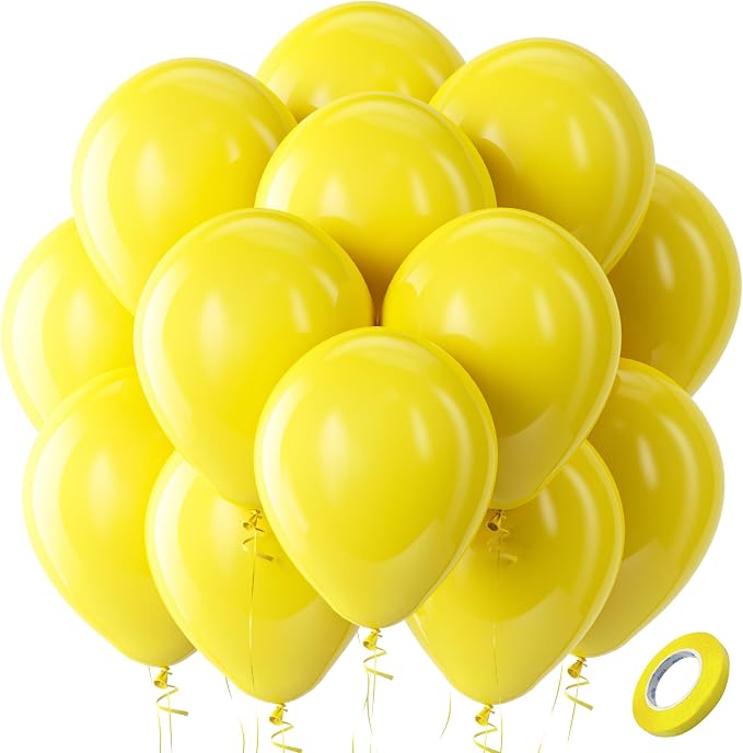 Bezente Yellow Balloons Latex Party Balloons by Bezente