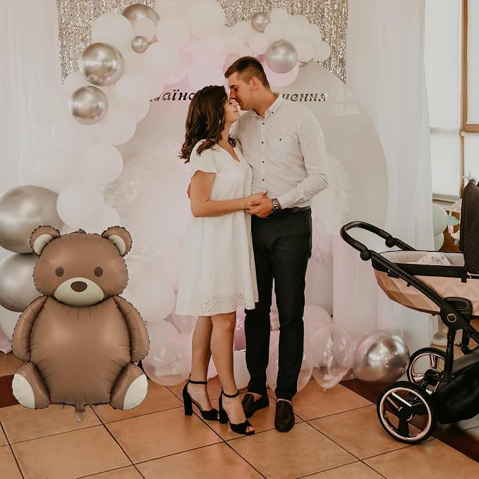 Matte Teddy Bear Balloon 1PCS - Image 5
