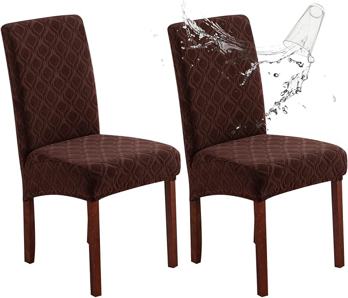 Waterproof Dining Chair Covers Set of 2 Parsons Chair Slipcovers | Double by Genina
