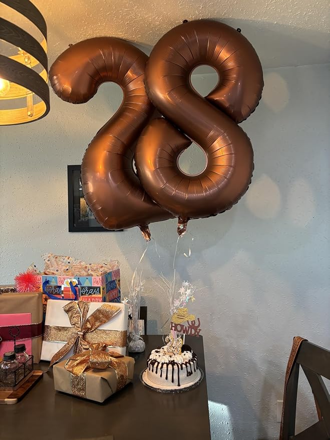 40 Inch Brown Number 0 Balloon Birthday Party Decorations - Image 7