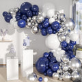 MEBAY Blue White Silver Balloons Garland Arch Kit by MEBAY
