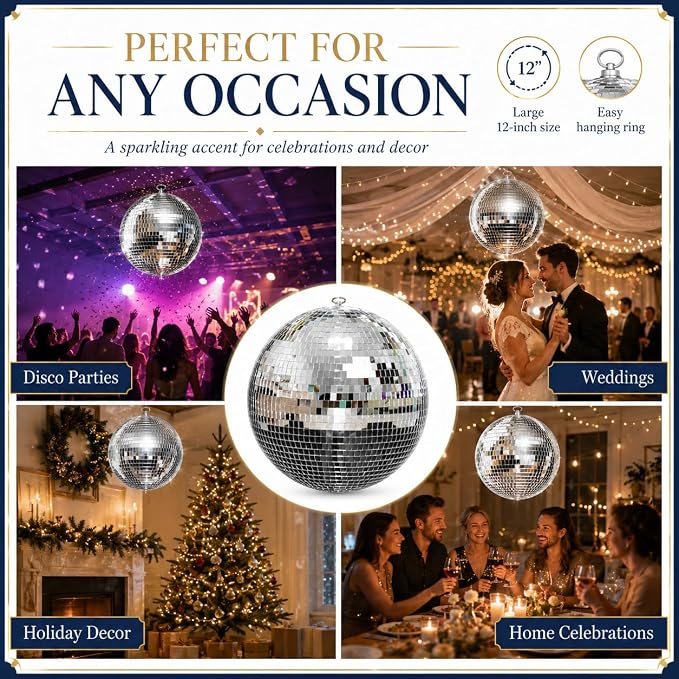 Youdepot 12-Inch Large Hanging Mirror Ball - Image 6