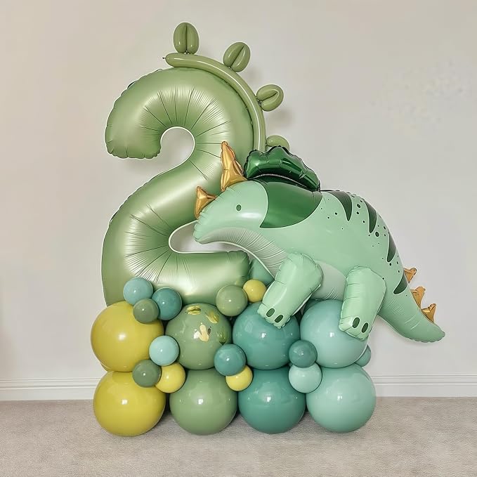 Sage Green 2 Number Balloon, Olive Green 2 Balloons 40 Inch Large Helium Foil - Image 2