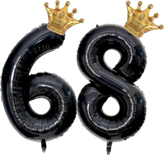 40 inch Large Black 68 balloon Number by Unknown