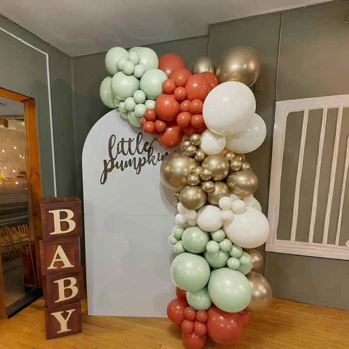 Fall Balloons Set, 12 Inch Thanksgiving Balloons, Retro Burnt Terracotta Rust - Image 3