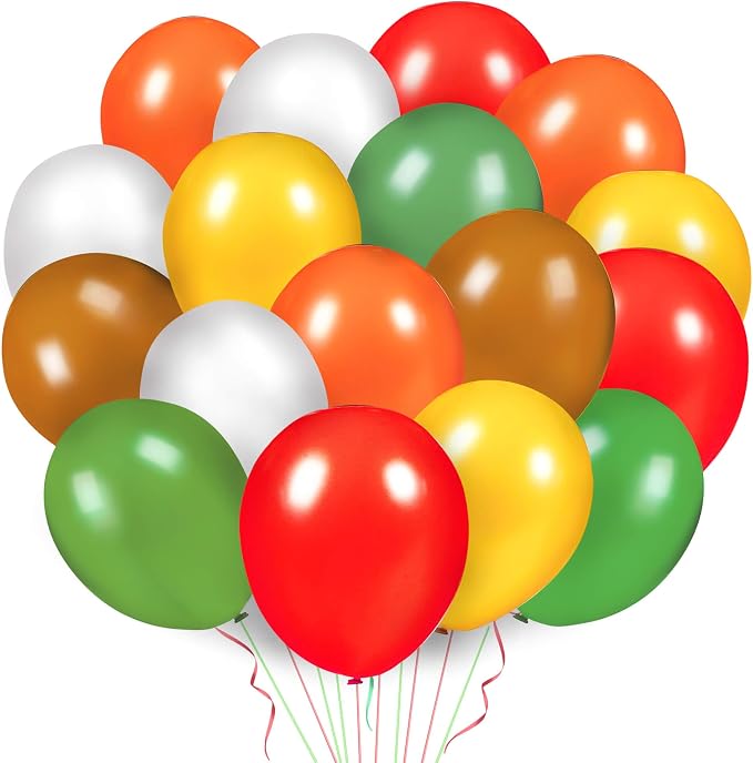 Orange Red Yellow Green Brown Latex Thanksgiving Balloons 45ct 12in | Latex by Unknown