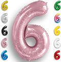 Pink Pearl Number Balloon 6 Mylar Foil Macaron Balloons 16 Inch by Unknown