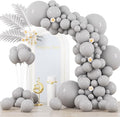 Voircoloria 130pcs Gray Balloons Garland Arch Kit, 18 12 10 5 Inch | by Voircoloria