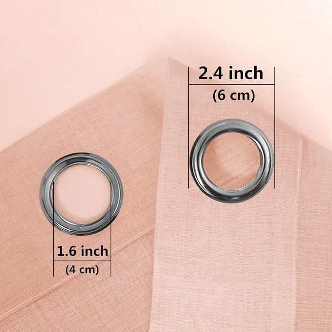 DWCN Blush Pink Ombre Sheer Curtains - Image 3