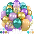 Green and Purple Balloons, for Birthday Baby Shower Engagement Mardi Gras Party by FEYG
