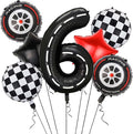 Race Car Balloons, 40 Inch Racetrack Number 6 Balloon, Big Number Balloons Black by Yexnum