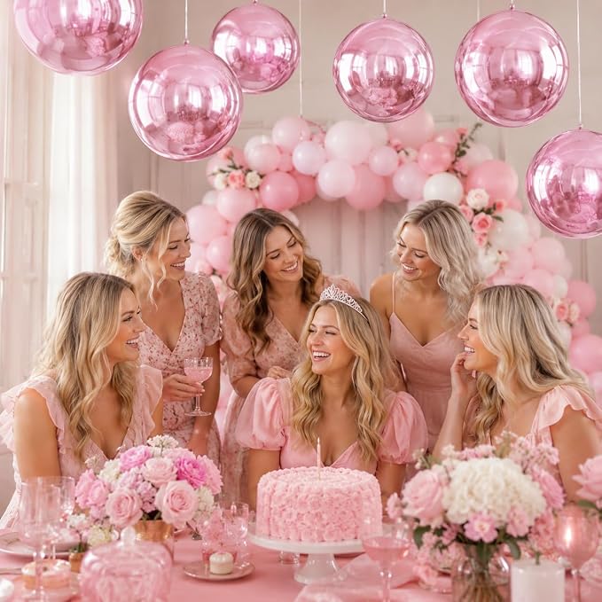 22 Inch Pink Foil Balloons, Baby Pink Balloon - Image 3