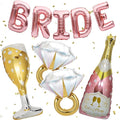 9 Pcs Bride Balloons, Huge Rose Gold Champagne Bottle Goblet Aluminum Foil by BSRESIN