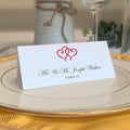 Linked Hearts Printable Place Cards, Ruby Red (Choose Color), Set of 60 (10 Sheets), Laser & Inkjet Printers - Wedding, Party, Dinner, and Special Events - Made in the USA