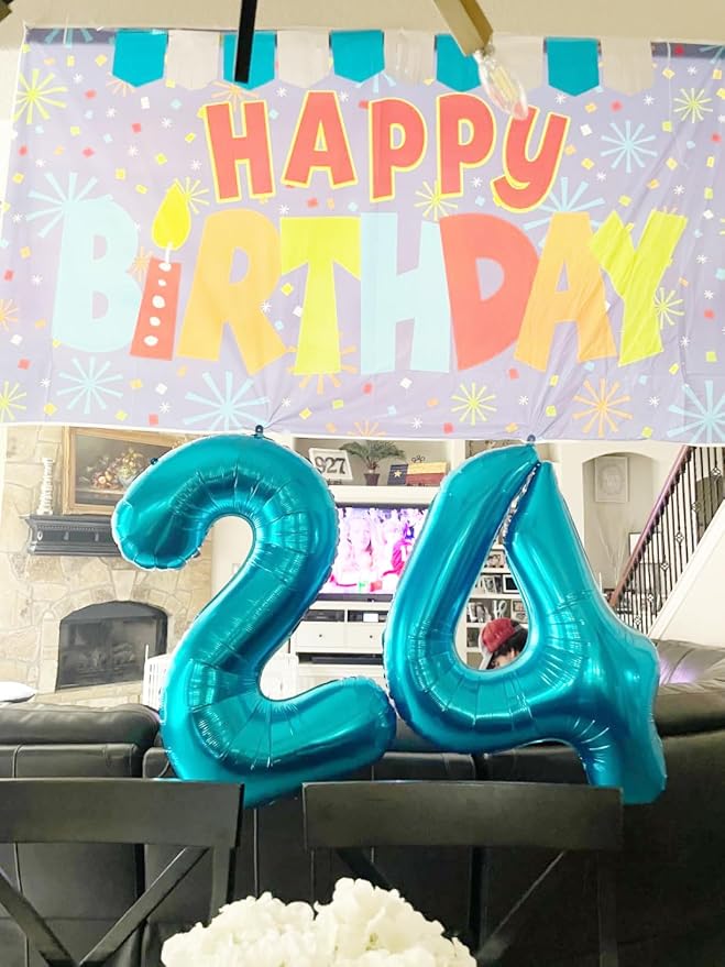 7 Balloon Number 40 Inch Light Blue - Image 4