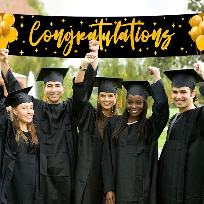 Congratulations Yard Banner Class of 2026 Graduation Party Decorations Gold - Image 5