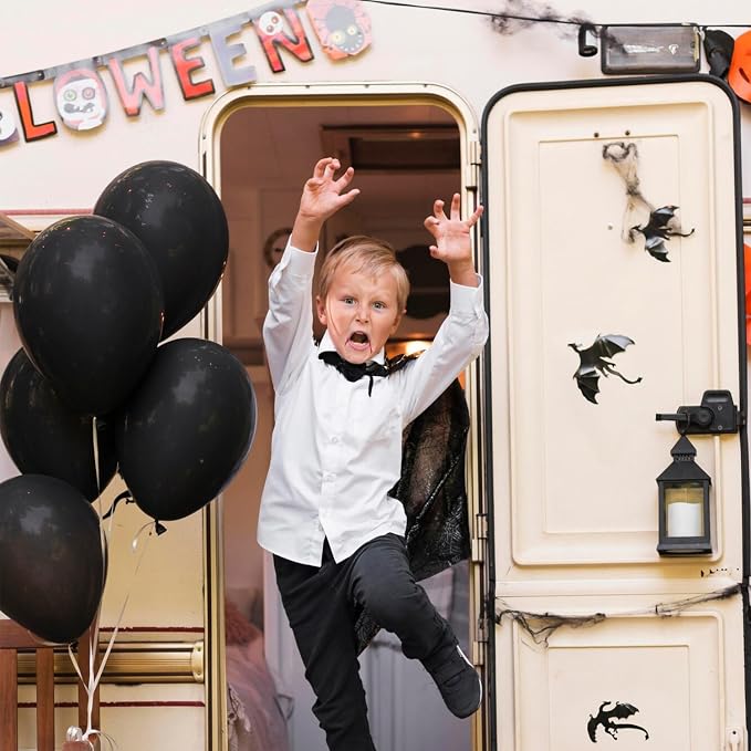Black Balloons Party Decorations 30 Pack 18 inch Round Halloween Latex Balloons - Image 5