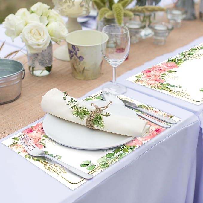 Paper Placemats Disposable 50 Pack Floral Placemat Disposable Place Mats 16 x - Image 6