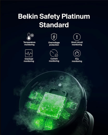 Belkin MagSafe-Compatible 3-in-1 Wireless Charger Stand 15W - Qi2-Certified Wireless Charging Station, Fast Charging of iPhone 16, AirPods, & Apple Watch - 36W Included - White