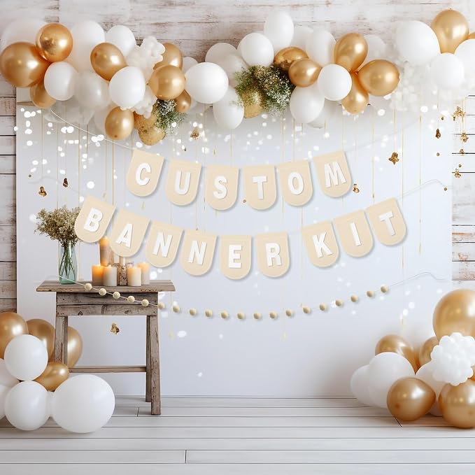 Hahafelt 125 Pcs Make Your Own Banner Kit Personalized Handmade Name Scallop - Image 6