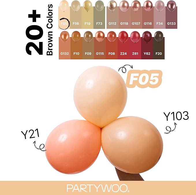 PartyWoo Nude Balloons 85pcs Apricot Boho Fall Color Different Sizes | 18 12 10 - Image 4