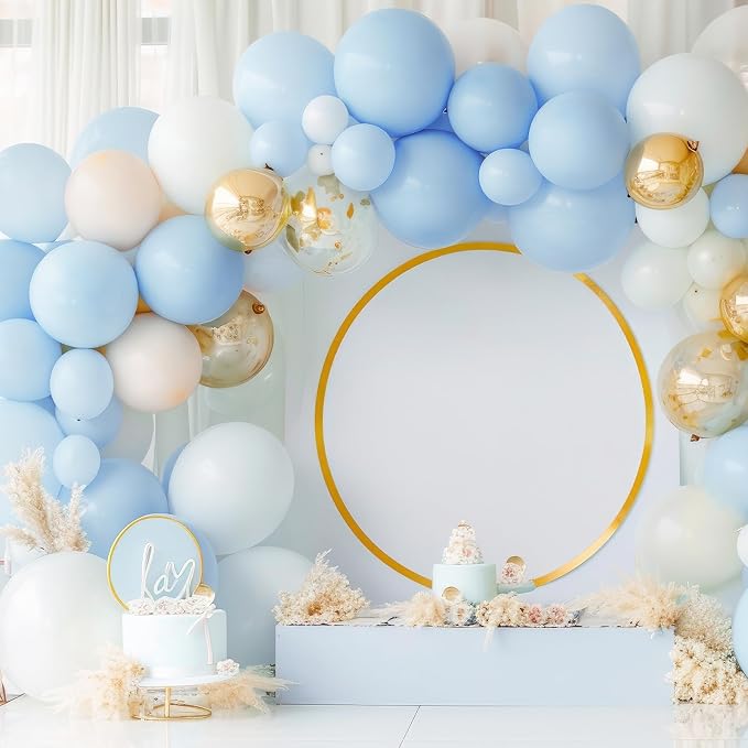 RUBFAC Pastel Blue Balloons Different Sizes 105pcs 5/10/12/18 Inch - Image 4