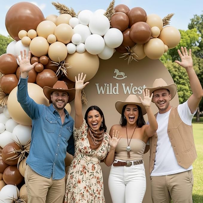 Neutral Balloon Garland Arch Kit 166Pcs, Boho Brown White Nude Balloon Arch - Image 6