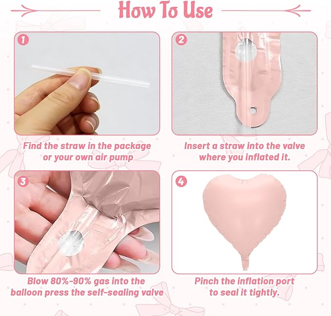 Pink Black Bow Balloon Set​ - Image 3