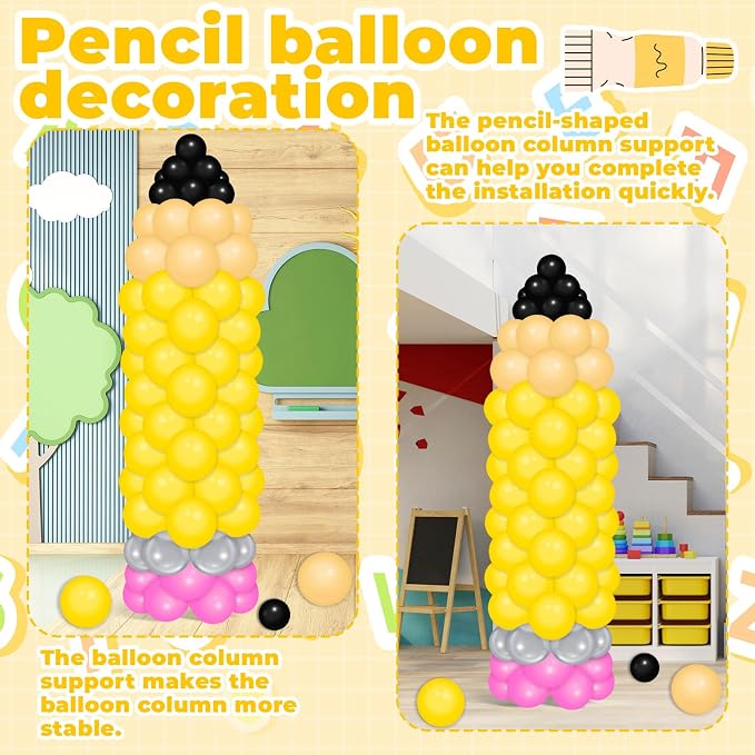 150 Pcs Back to School Pencil Balloons Large Pencil Colorful Balloon DIY Pencil - Image 5