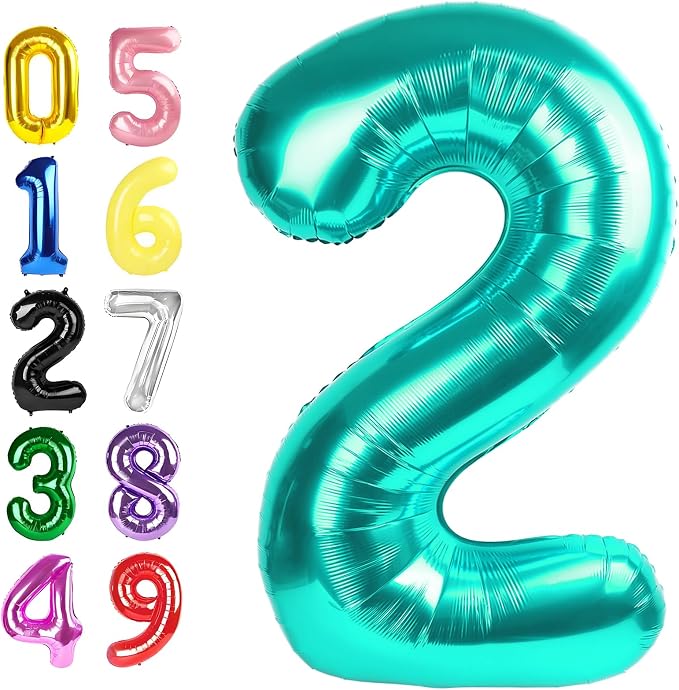 Happy Birthday Balloon 40 Inch Blue-Green 1 Balloon by Argthjy