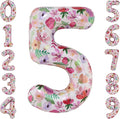 Flower Balloons 40 Inch Floral Number 5 Balloon by cocodino
