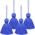 Big Size 4 PCS Tassels for Crafts, Handmade Hanging for Pillow Decor, Blanket by NINGYOHI