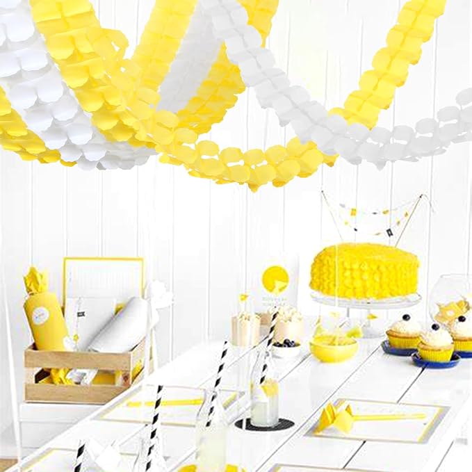 White-Yellow Party-Decorations Streamers Garland - 157Ft Four-Leaf Clover - Image 5