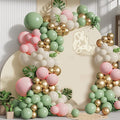 Sage Green Pink Balloons Garland Kit, Sand White Gold, Party Decor | Olive by Zesliwy