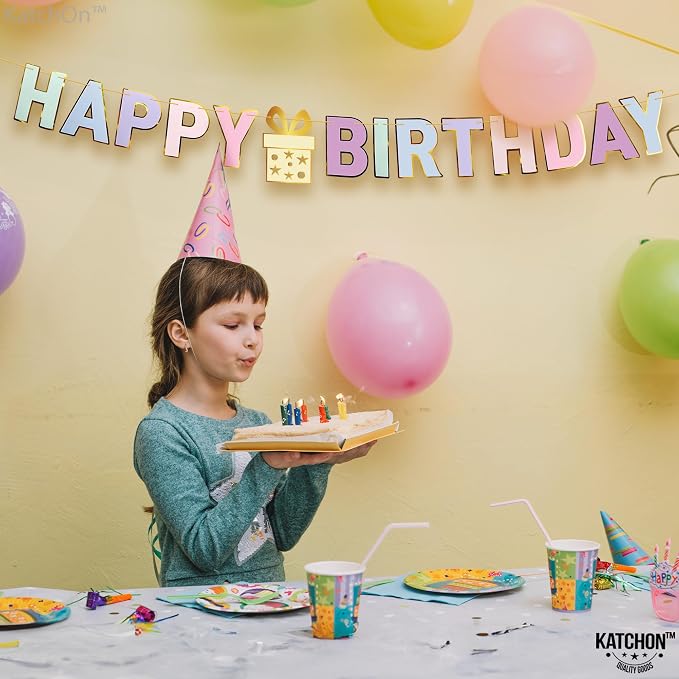 KatchOn Pastel Happy Birthday Banner - Image 6