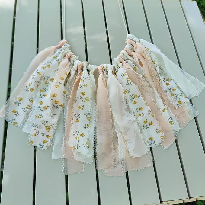 Peach Floral Chiffon Tsaasel Garland - Image 2