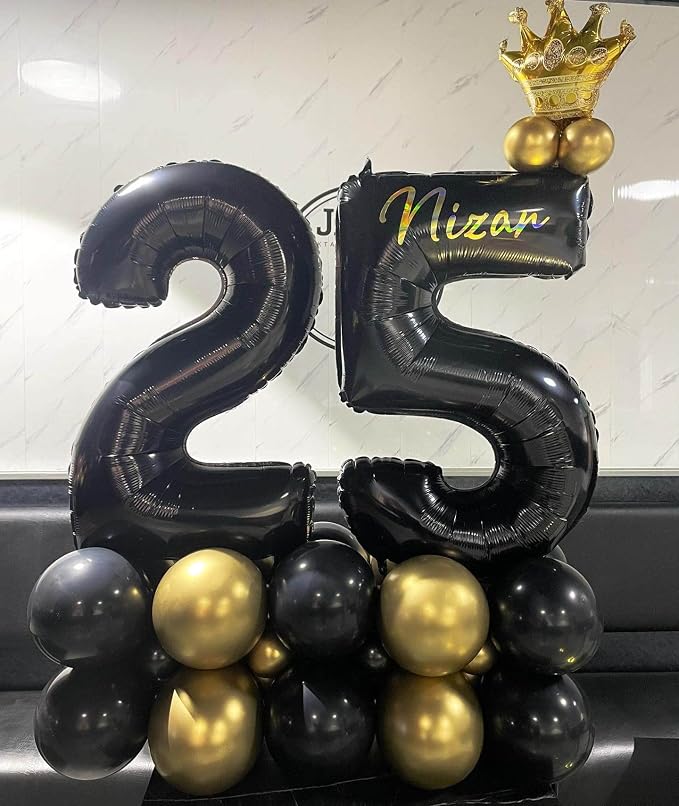 40 Inch Black 50 Number Balloons Giant Jumbo Huge 50 Foil Mylar Helium Number - Image 6