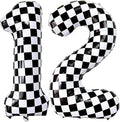 Number 12 Checkered Balloons 40 Inch Giant Race Car Checkered 12 Number Balloons by LHOAVWE