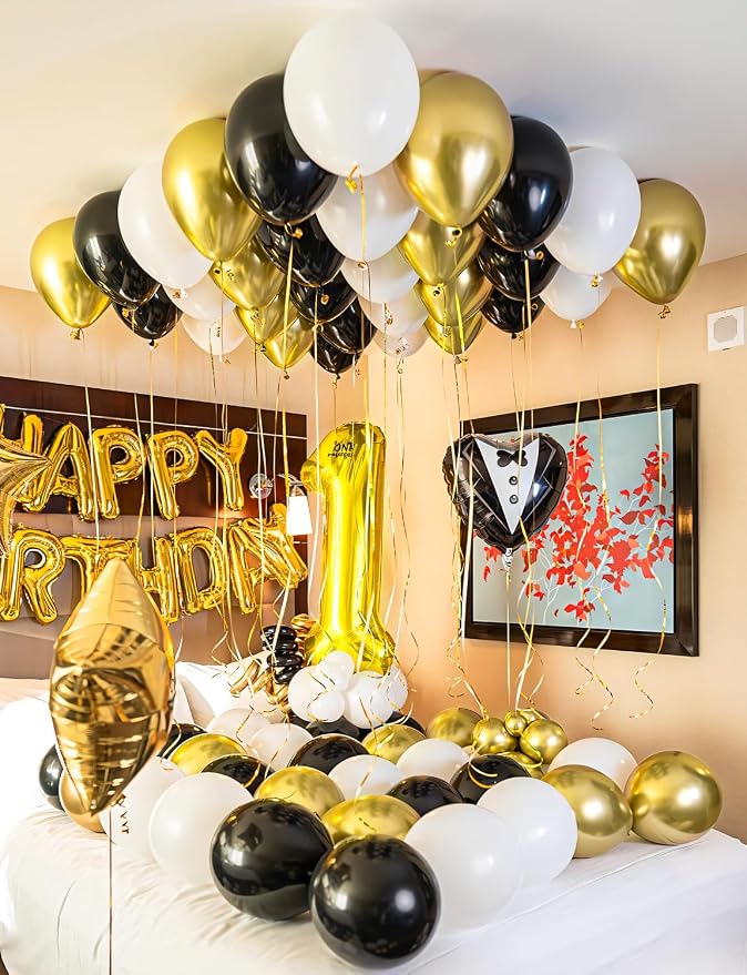 Black and Gold Balloons, Graduation, Retirement, Anniversary, New Year - Image 5