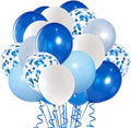 Royal Blue Confetti Latex Balloons by Hiquaty