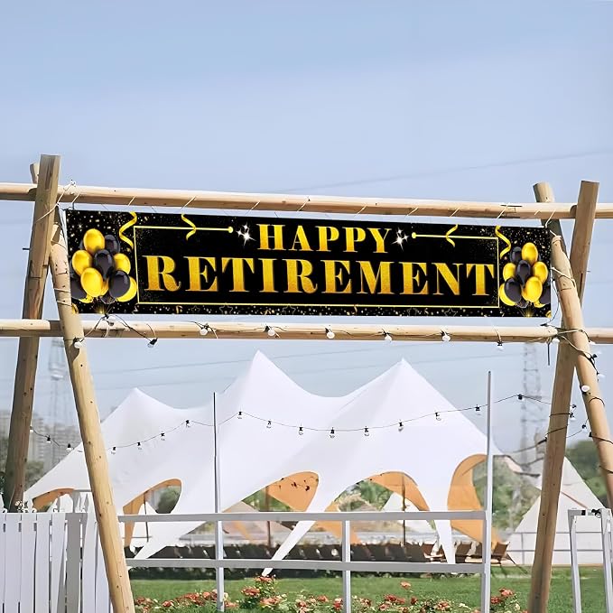 Large "Happy Retirement Banner" 118.2 inches×19.7 inches Extra Large Birthday - Image 5
